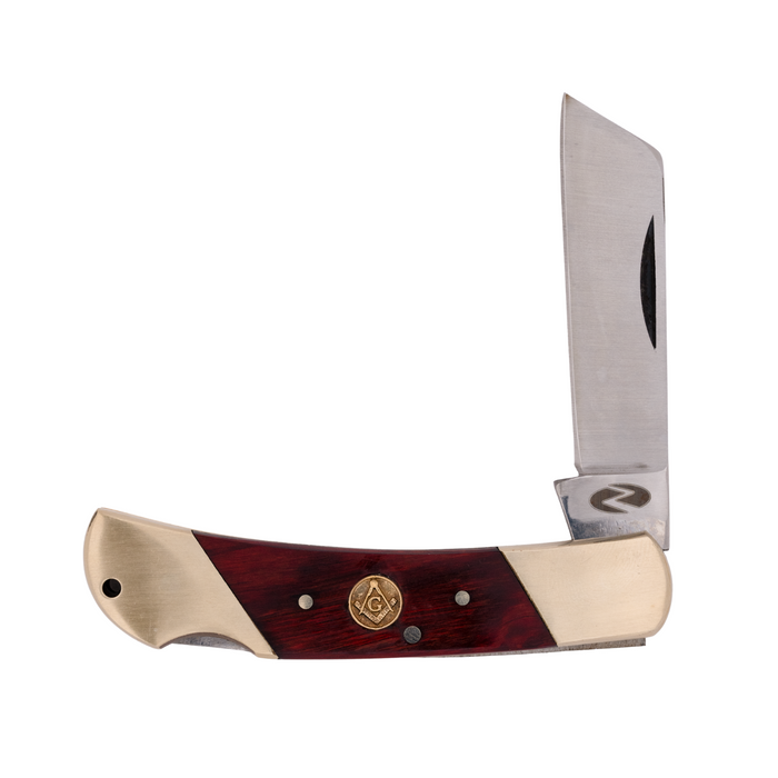 Safari Razer PW 3.25” Handmade and Satin Hand-Polished Coping Blade Knife with Red Pakkawood Handle