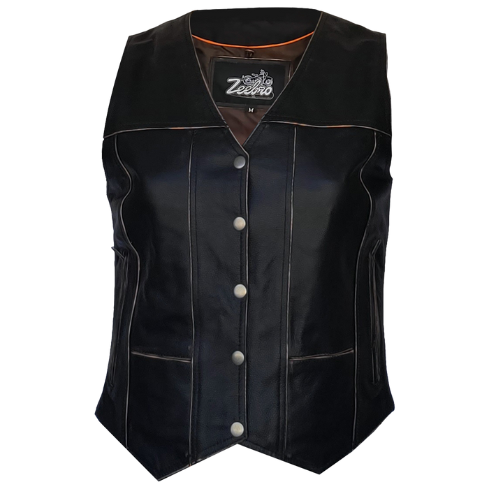 ZeeWomen's WX–231 Waxed Leather Women's Vest