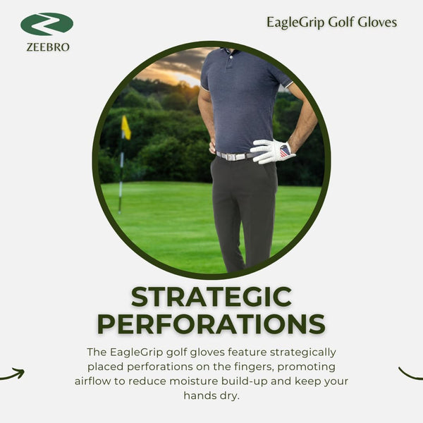 EagleGrip Golf Gloves – Left Hand Glove for Right-Handed Golfers, Soft Premium Cabretta Leather