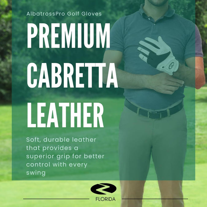 AlbatrossPro Golf Gloves – Left Hand Glove for Right-Handed Golfers, Soft Premium Cabretta Leather