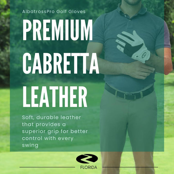 AlbatrossPro Golf Gloves – Left Hand Glove for Right-Handed Golfers, Soft Premium Cabretta Leather