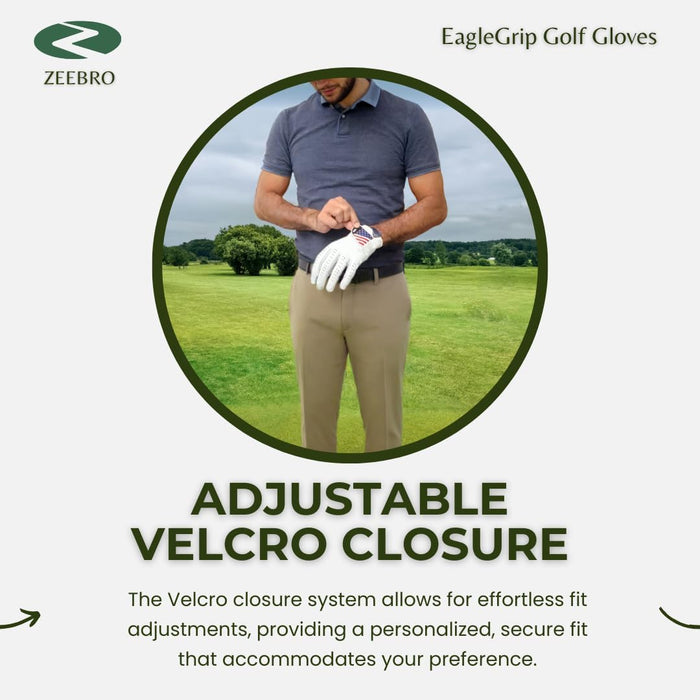EagleGrip Golf Gloves – Left Hand Glove for Right-Handed Golfers, Soft Premium Cabretta Leather