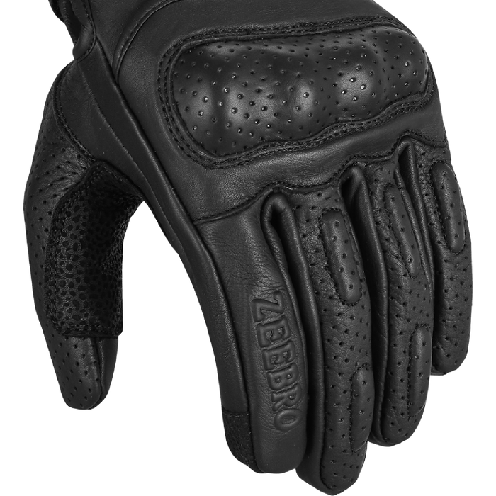 ZeeMen's AC–02 Protective Armor Black Leather Gloves