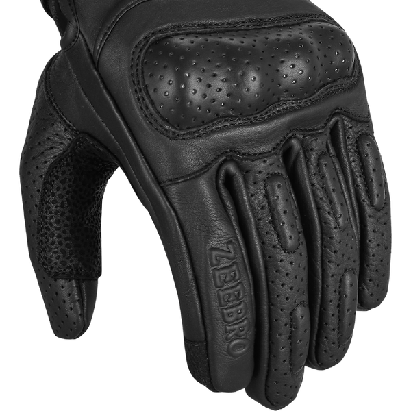 ZeeMen's AC–02 Protective Armor Black Leather Gloves