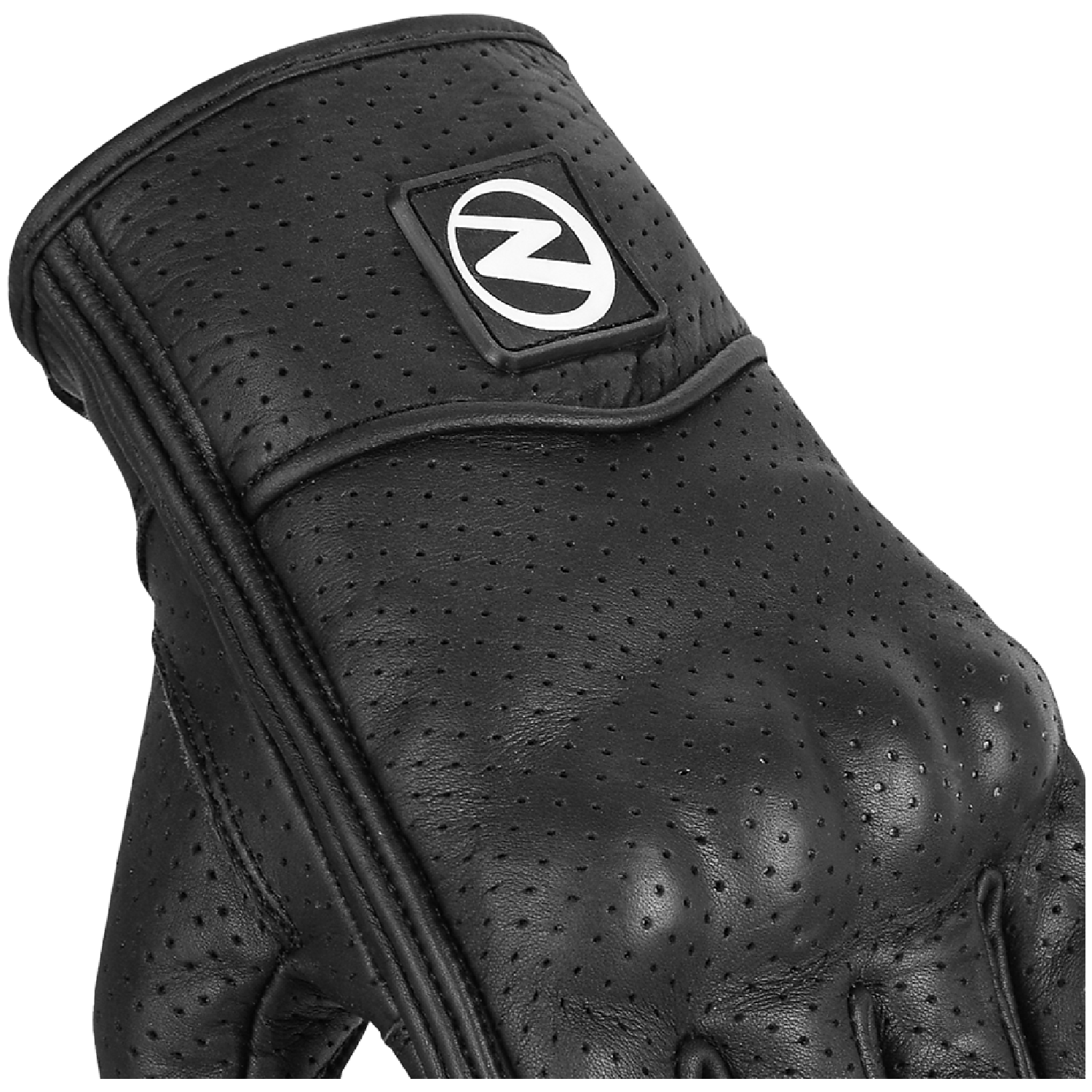 ZeeMen's AC–05 Perforated Protective Armor Black Leather Gloves