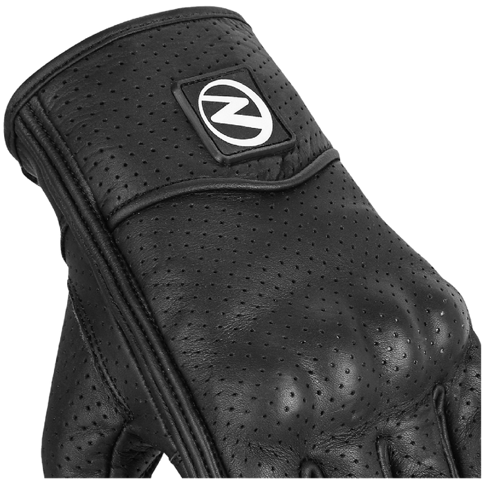 ZeeMen's AC–05 Perforated Protective Armor Black Leather Gloves