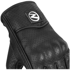 ZeeMen's AC–05 Perforated Protective Armor Black Leather Gloves