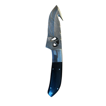 Cervid Dagger: Black Micarta Handle – Damascus Steel Fixed Blade Knife