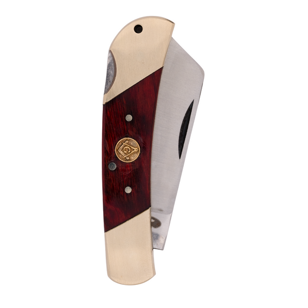 Safari Razer PW 3.25” Handmade and Satin Hand-Polished Coping Blade Knife with Red Pakkawood Handle