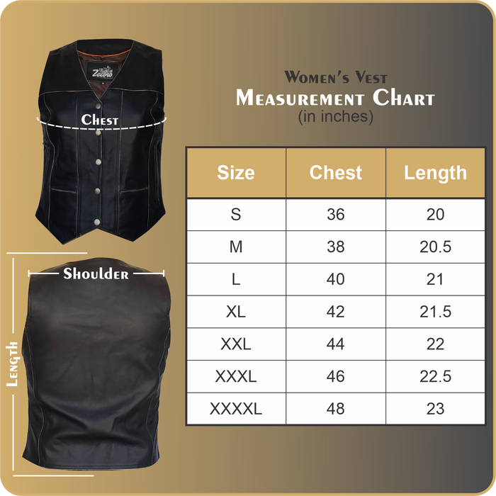 ZeeWomen's WX–231 Waxed Leather Women's Vest