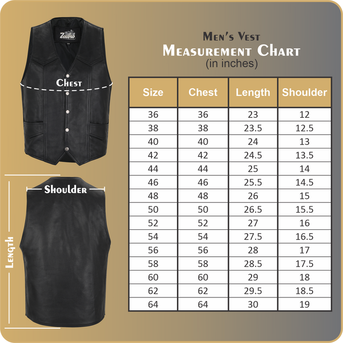 ZeeMen's MC–02 Classic Black Leather Vest