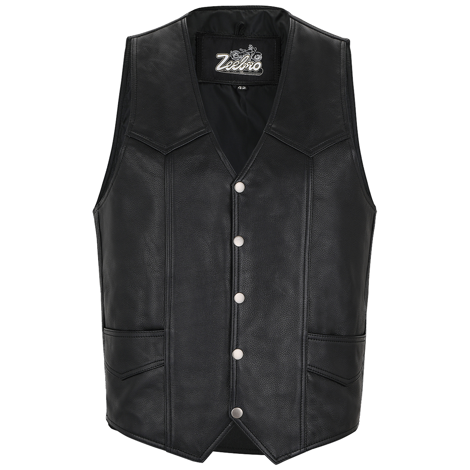 ZeeMen's MC–02 Classic Black Leather Vest