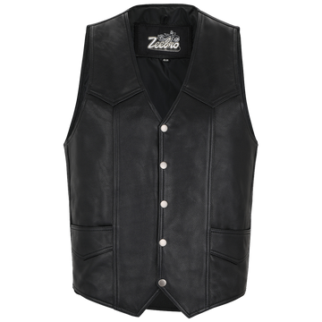 ZeeMen's MC–02 Classic Black Leather Vest