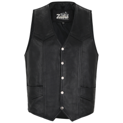 ZeeMen's MC–02 Classic Black Leather Vest