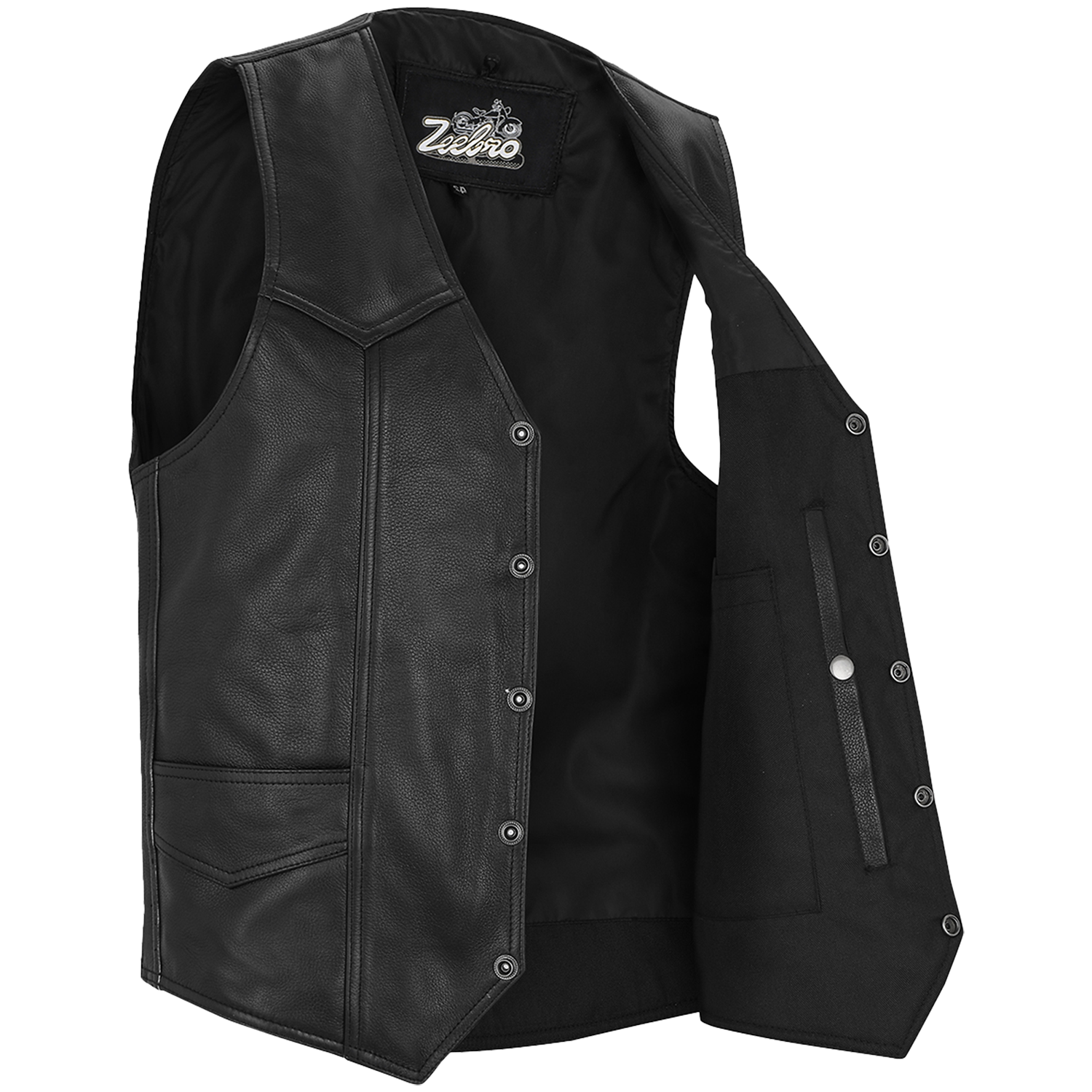 ZeeMen's MC–02 Classic Black Leather Vest