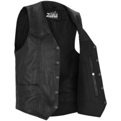 ZeeMen's MC–02 Classic Black Leather Vest