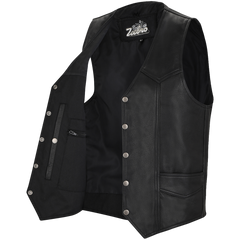 ZeeMen's MC–02 Classic Black Leather Vest