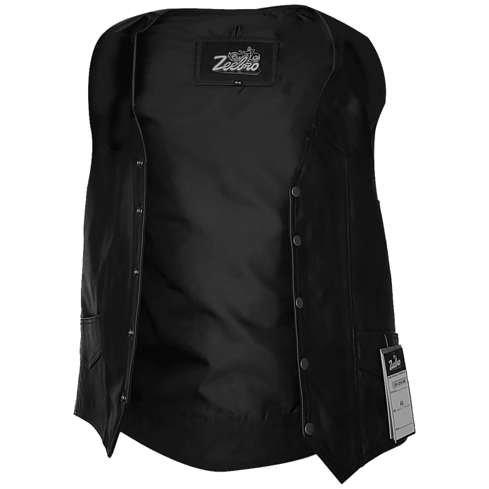 ZeeMen's MC–02 Classic Black Leather Vest