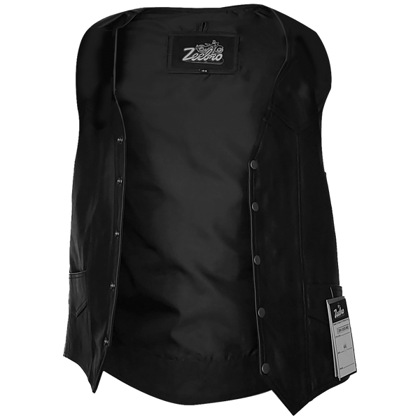 ZeeMen's MC–02 Classic Black Leather Vest