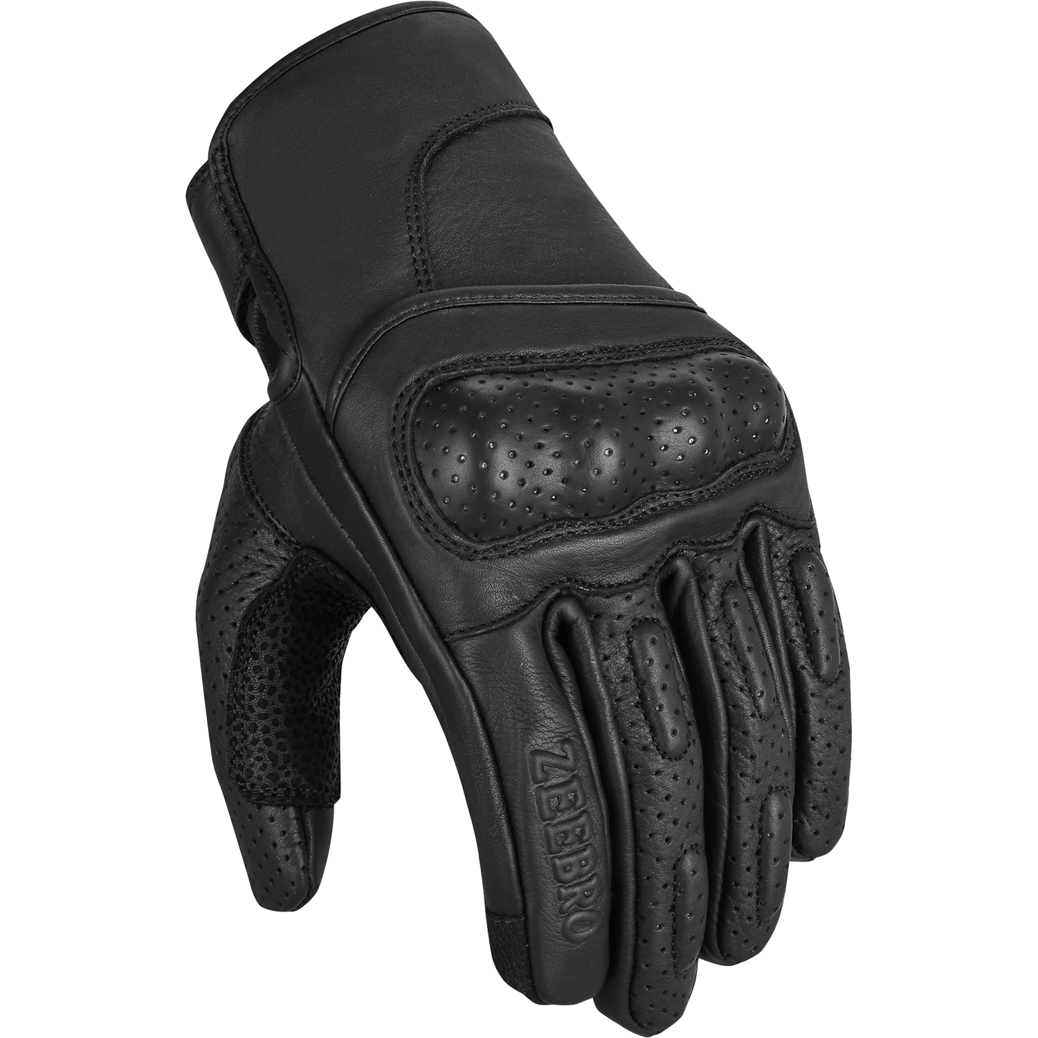 ZeeMen's AC–02 Protective Armor Black Leather Gloves