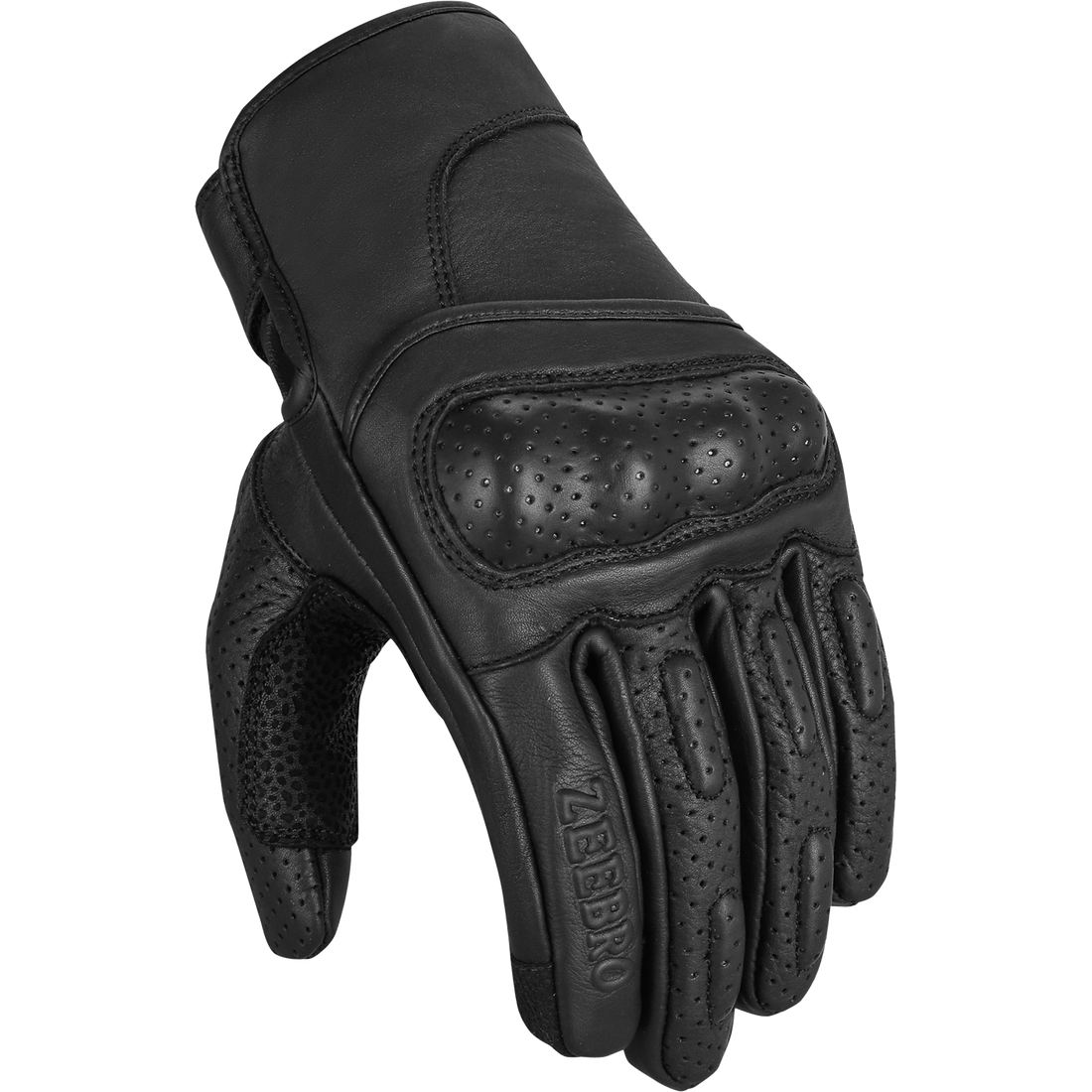 ZeeMen's AC–02 Protective Armor Black Leather Gloves