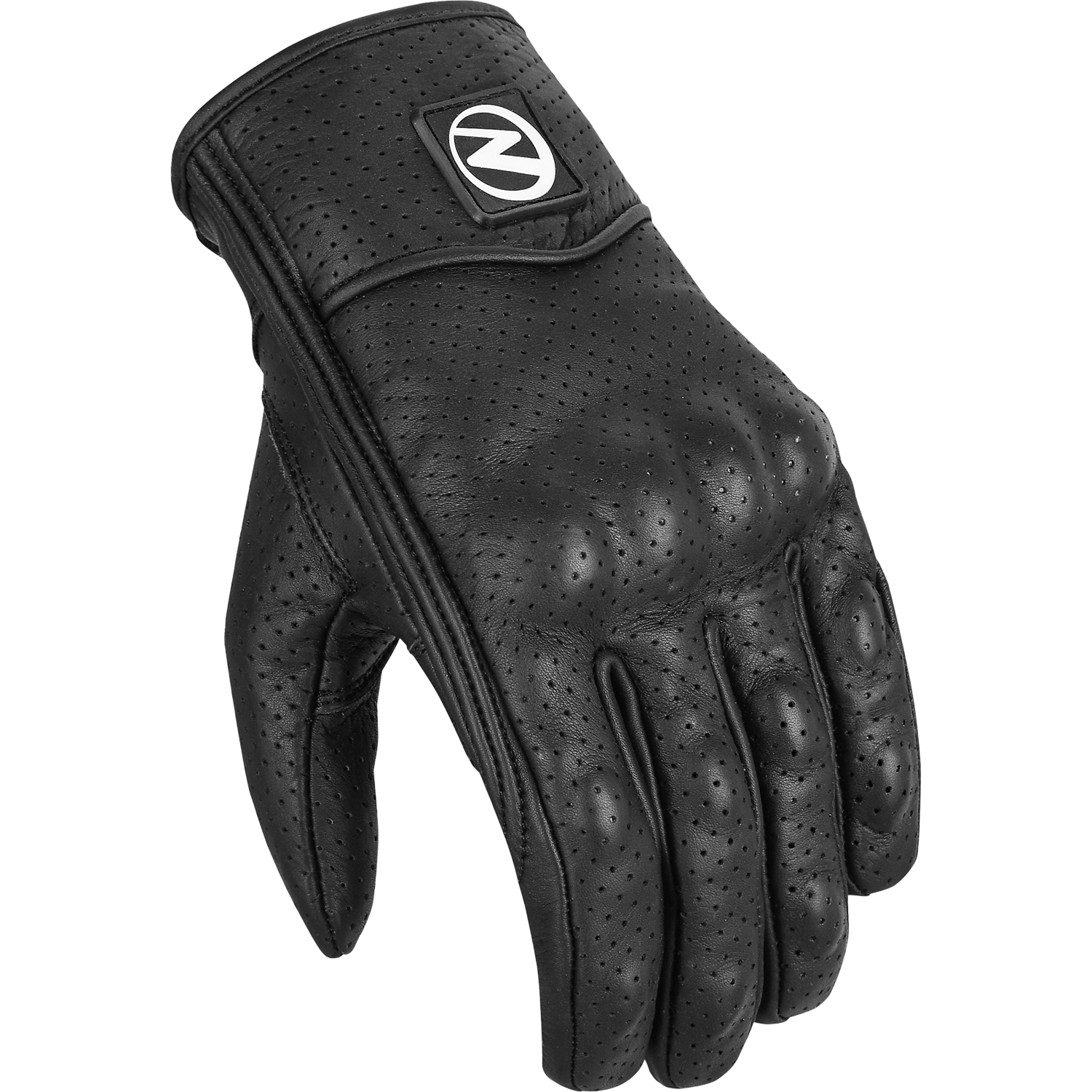 ZeeMen's AC–05 Perforated Protective Armor Black Leather Gloves