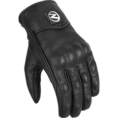ZeeMen's AC–05 Perforated Protective Armor Black Leather Gloves