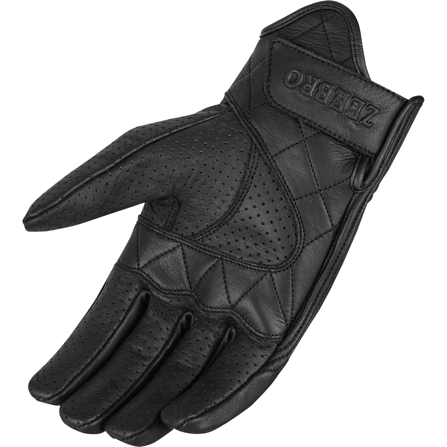 ZeeMen's AC–05 Perforated Protective Armor Black Leather Gloves