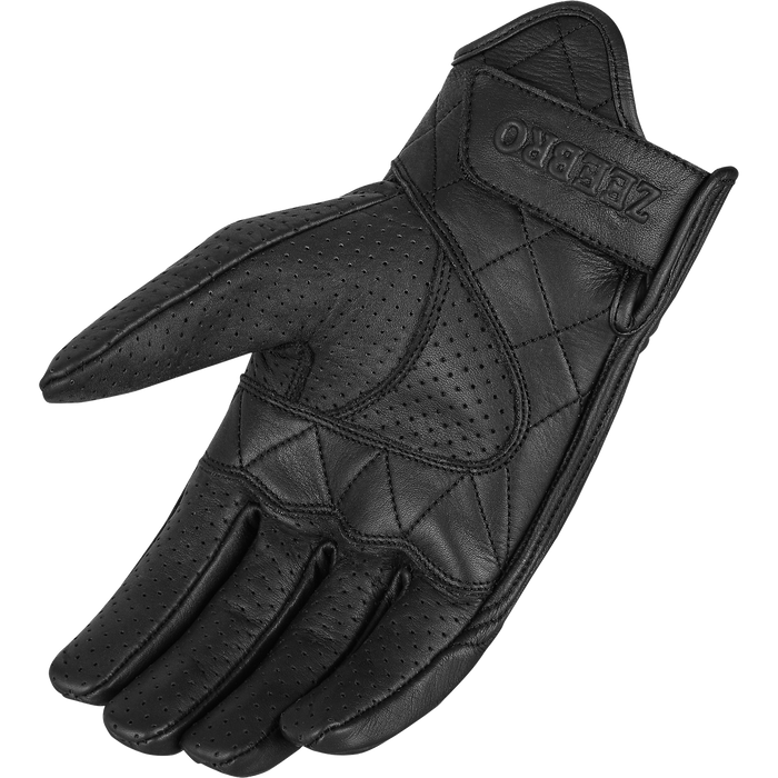 ZeeMen's AC–05 Perforated Protective Armor Black Leather Gloves