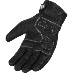 ZeeMen's DG–33 White-Threaded Perforated Black Armor Leather Gloves