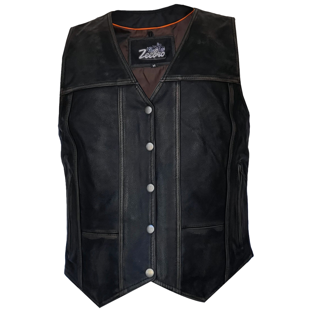 新品　UND MANY MOTIF BUTTON VEST RB–311 Leather Vest — Zeebro