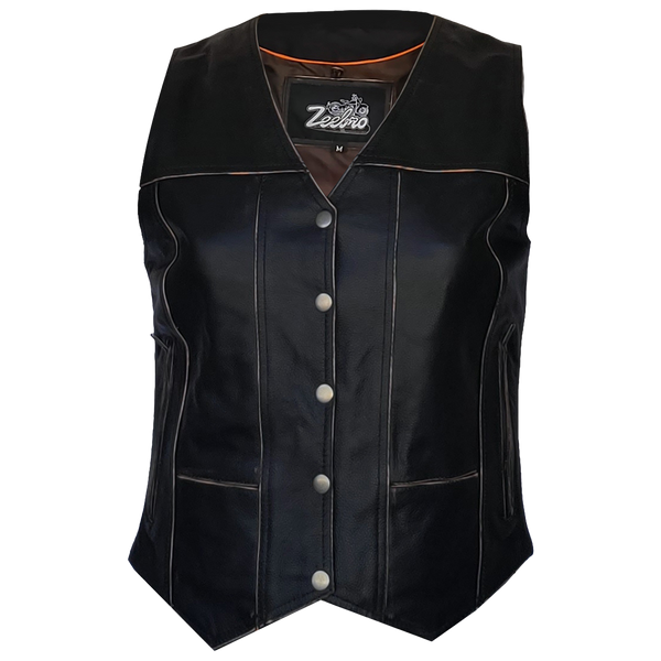 ZeeWomen's WX–231 Waxed Leather Women's Vest